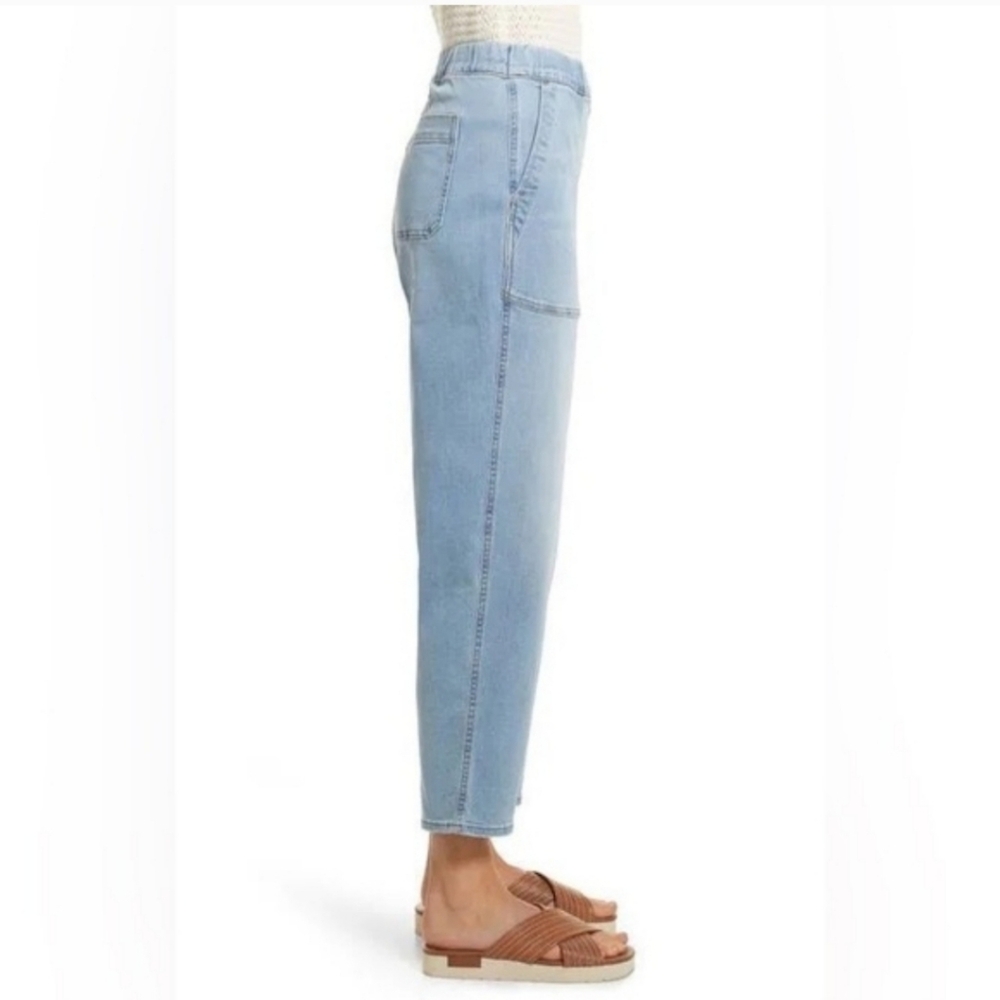 Madewell Pull On Relaxed Women’s Pockets Bellview Wash Denim Jeans Size Small - Picture 4 of 14